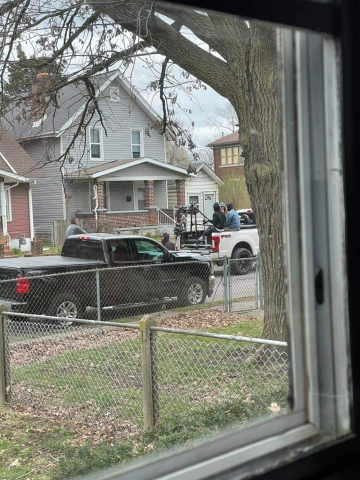 Twenty-one pilots filming a music video via Mackenzie Mast on Facebook, posted the same week as the Lemonade stand photo