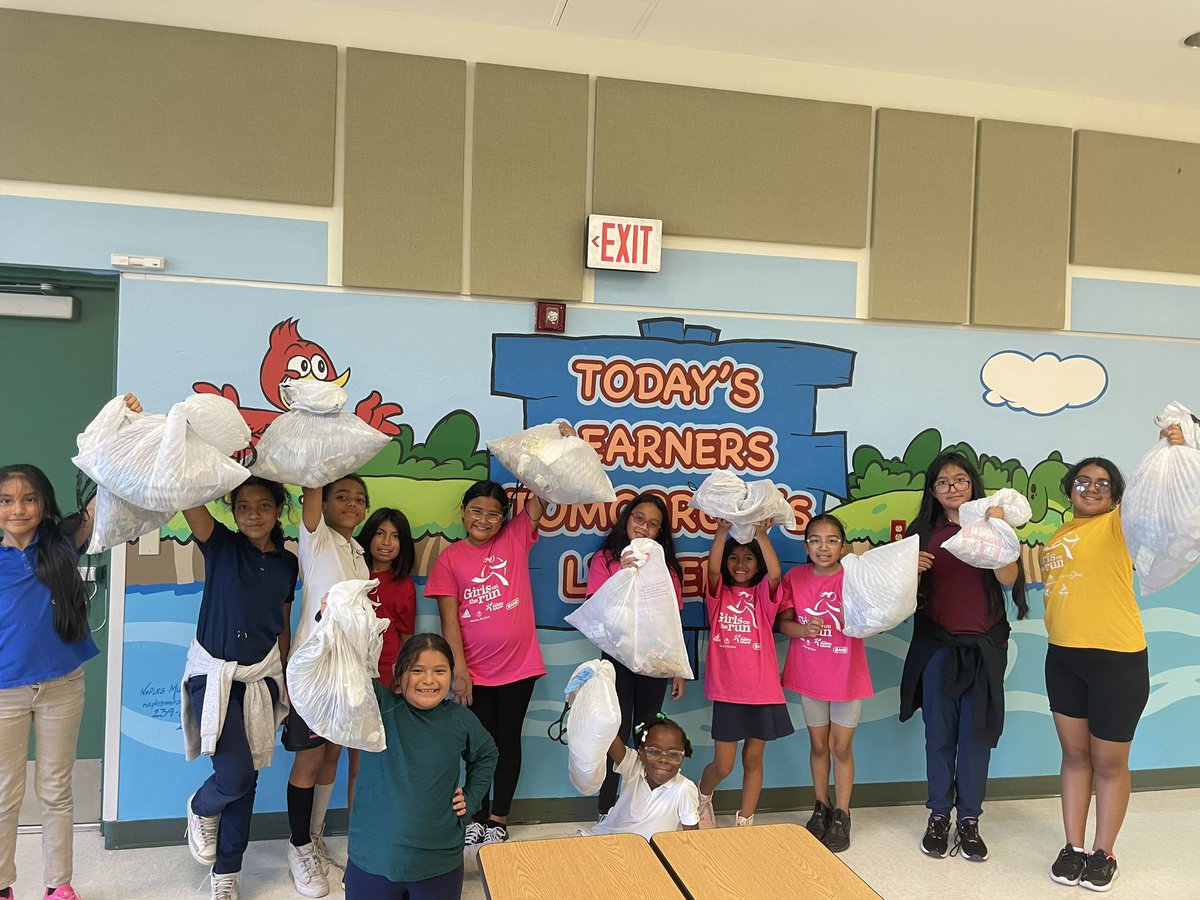 Girls on the Run completed their community project today. They helped the PSE campus shine by picking up trash. @gotrcc @ParksideProud