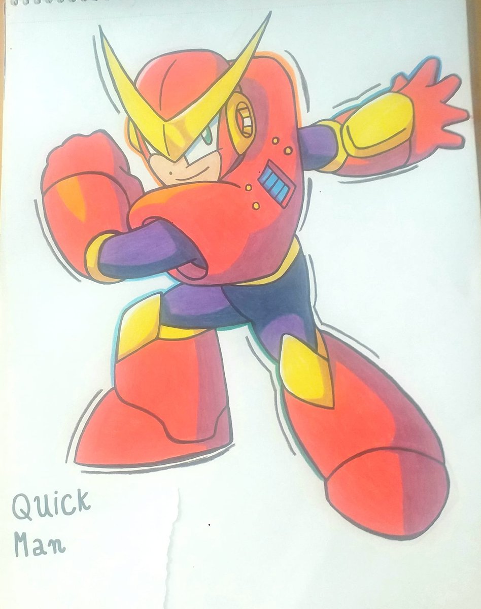 mi dibujos de quick man de mega man 2 #megaman #megaman2 #robotmaster #drawing #art #quickman #capcom