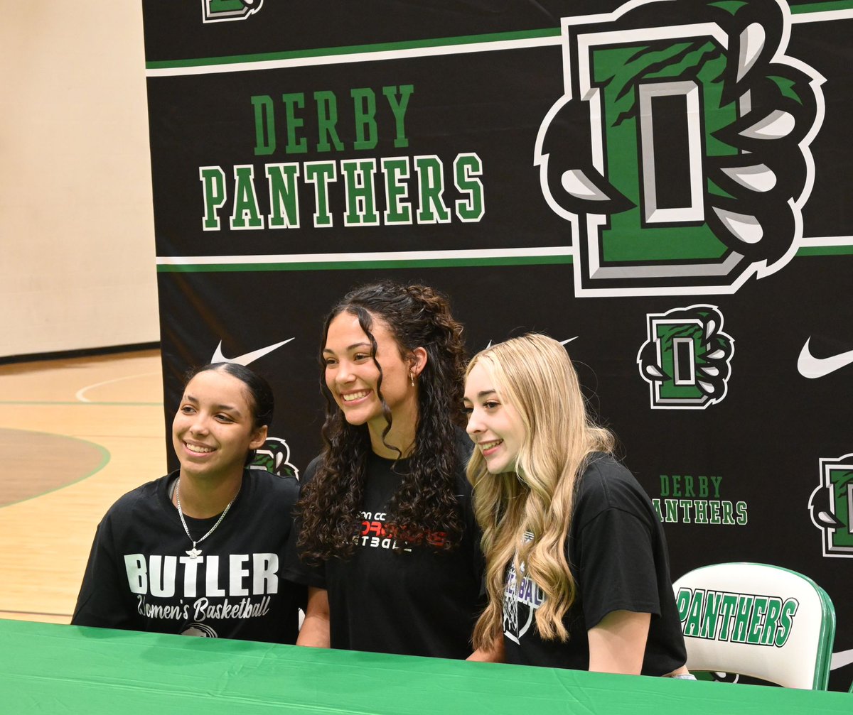 DerbySchoolsKS's tweet photo. This afternoon, @DHS_Panthers 14 student-athletes signed Letters of Intent &amp; celebrated w/ family &amp; friends. Congrats to these Panthers on their commitments to further their academic &amp; athletic pursuits at the collegiate level!

Click 1st image for details.

We are #DerbyProud! https://t.co/iOSgP5NJ9L
