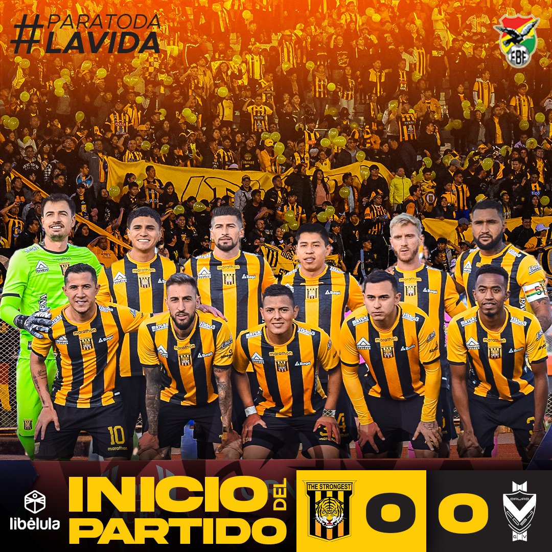 💪🏻🐯 ¡Inicia el partido junto a #Libélula! ⚽️ The Strongest 0 - 0 GV San José #ClubTheStrongest #ParaTodaLaVida