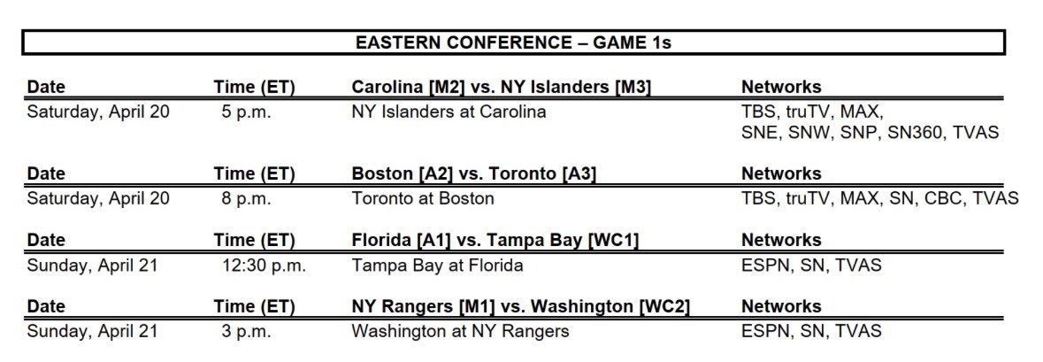 Lightning open the postseason against the Panthers on Sunday at 12:30 p.m. #GoBolts