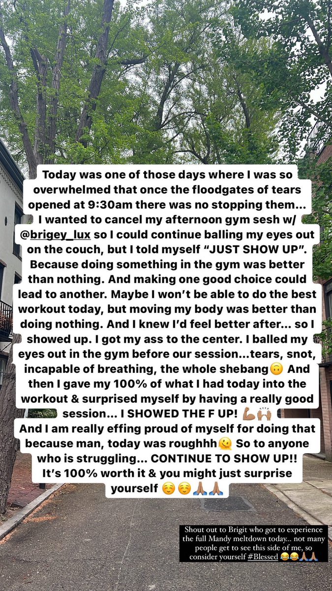 I posted this on my IG story today, but felt the need to share it on here because of the story & message. Moral of the story: NO MATTER HOW TOUGH LIFE IS, KEEP SHOWING UP! 🙌🏽🙏🏽