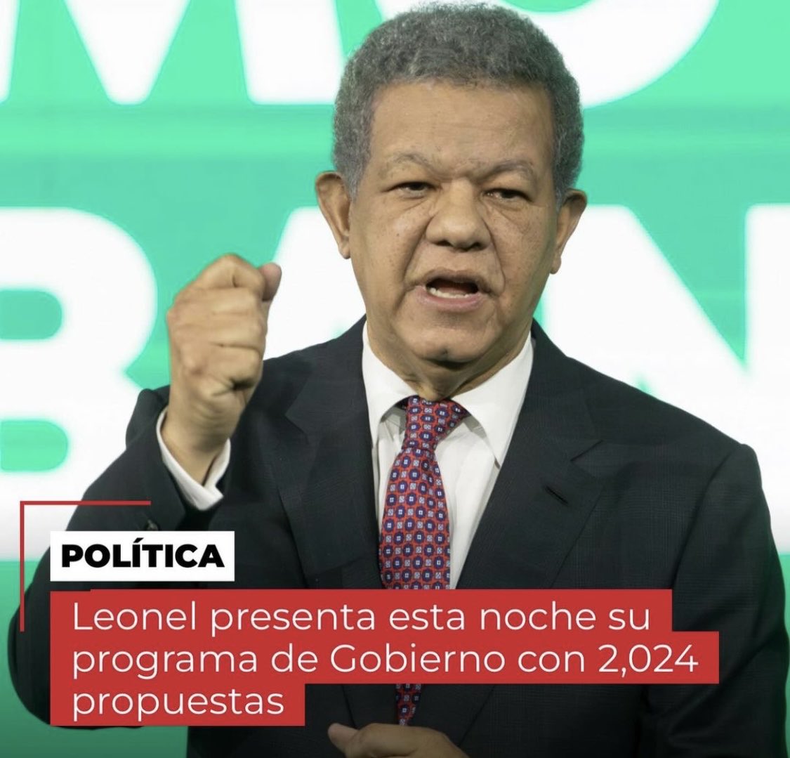 rgarciatavera's tweet photo. Esta noche a las 9:00 Pm #ParaVolverAlProgreso ⁦@LeonelFernandez⁩ presenta el #ProgramaDeGobierno de la ⁦@FPcomunica⁩ #Vota3 https://t.co/hPVfuETbSw
