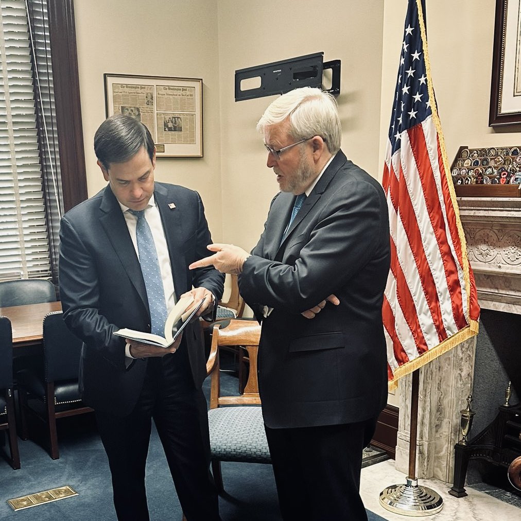 Friend-shoring is vitally important in today's geopolitical landscape. Enjoyed talking alliances for the 21st century and the Indo-Pacific with FL Senior Senator @MarcoRubio, Vice Chairman of the Senate Select Committee on Intel and senior SFRC member.