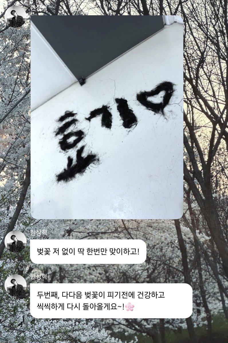 hyukpoint's tweet photo. 이런 멘트치고 벚꽃배경으로 바꾸는 건 반칙아니냐고.........ㅠㅠ https://t.co/h35Wh5ZLhG