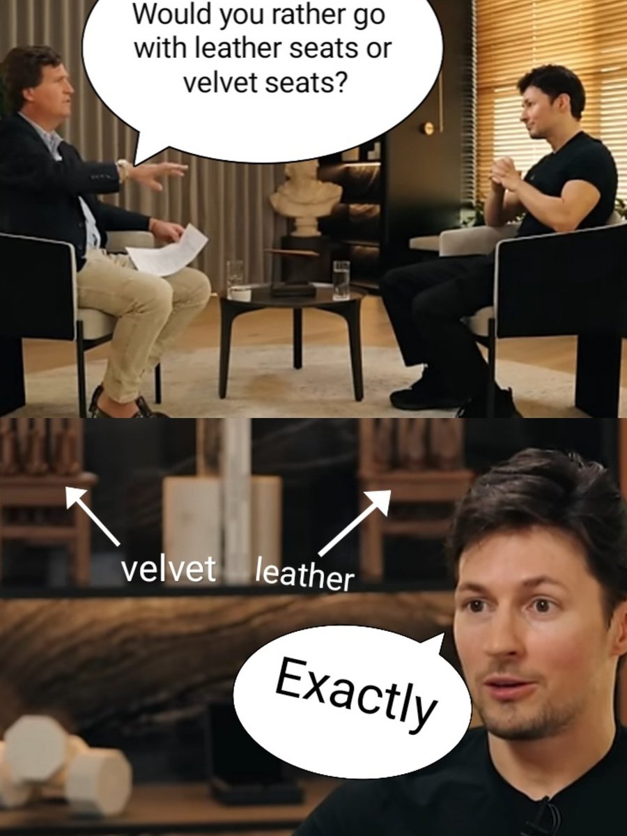 FisperOk's tweet photo. Typical convo about tough decision-making in Eastern Europe be like. #durov #Telegram #TuckerCarlson https://t.co/bV56vWGxR2