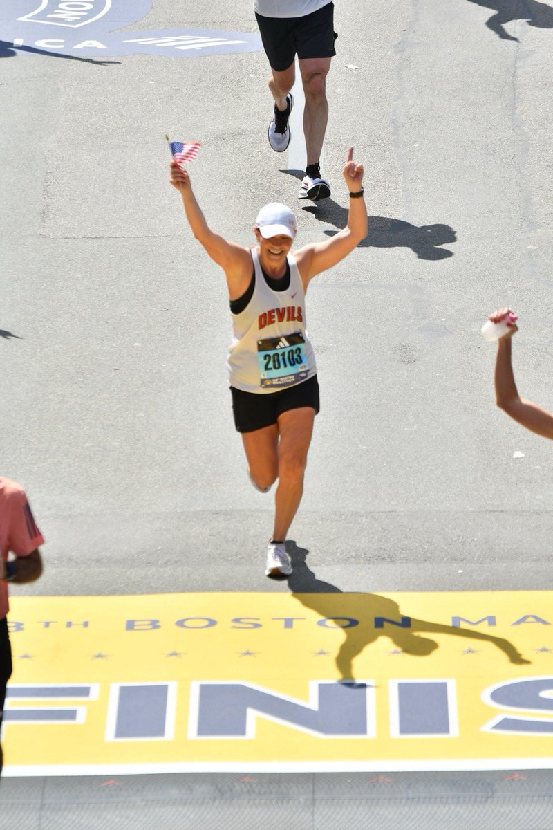 ncsupers's tweet photo. Congratulations to Dr. Beth Penley, Assistant Superintendent, Newton- Conover City Schools who completed the Boston Marathon in 3:37 on April 15. She was a recipient of the Dr. Sam Houston Leadership Award for Aspiring Superintendent Program Cohort 8. @a_arongabriel #NCSSA #DrTH https://t.co/4AqYKhogXb