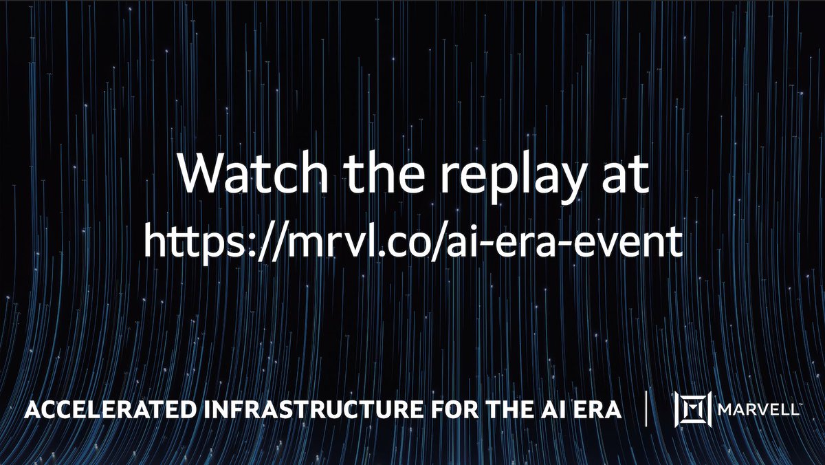 Watch the AI Era event to learn more about how Marvell silicon powers the accelerated compute, connectivity, networking, and storage infrastructure needed to expand the reach of artificial intelligence. mrvl.co/ai-era-event