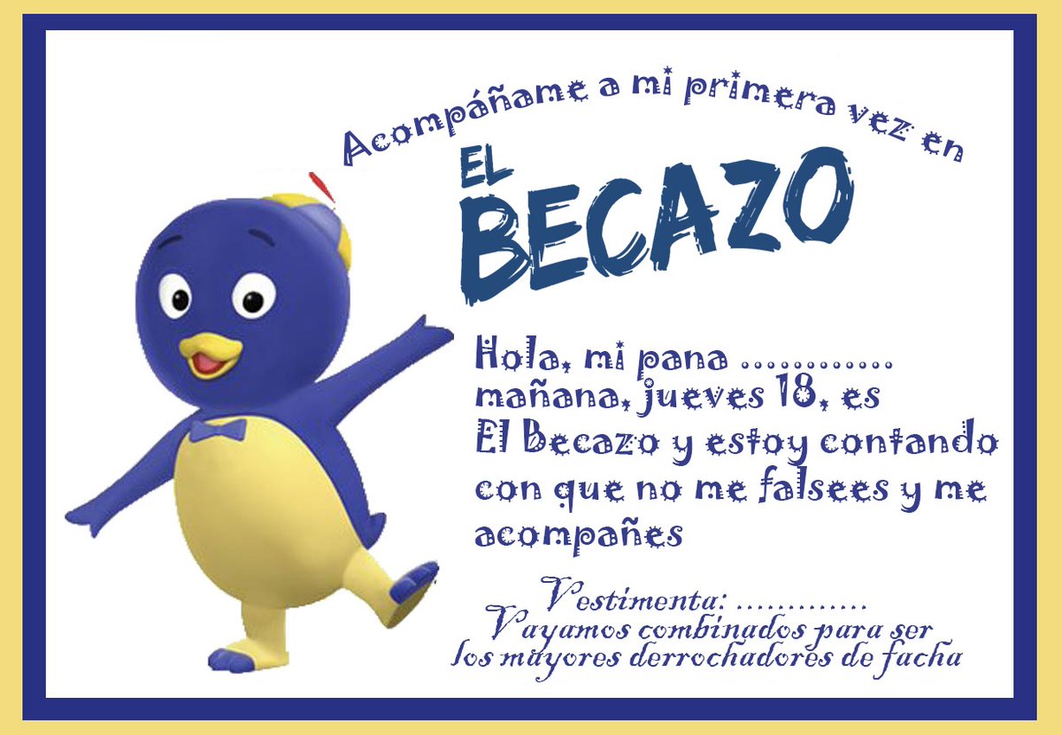 Les hicimos una invitación para que se la manden a sus panas, recordándoles la cita que tienen mañana en el Becazo 😎