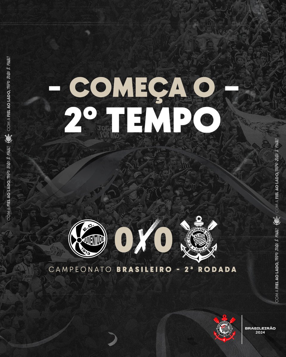 2T | 00 min: recomeçou o jogo! #JUVxSCCP (0-0) #VaiCorinthians