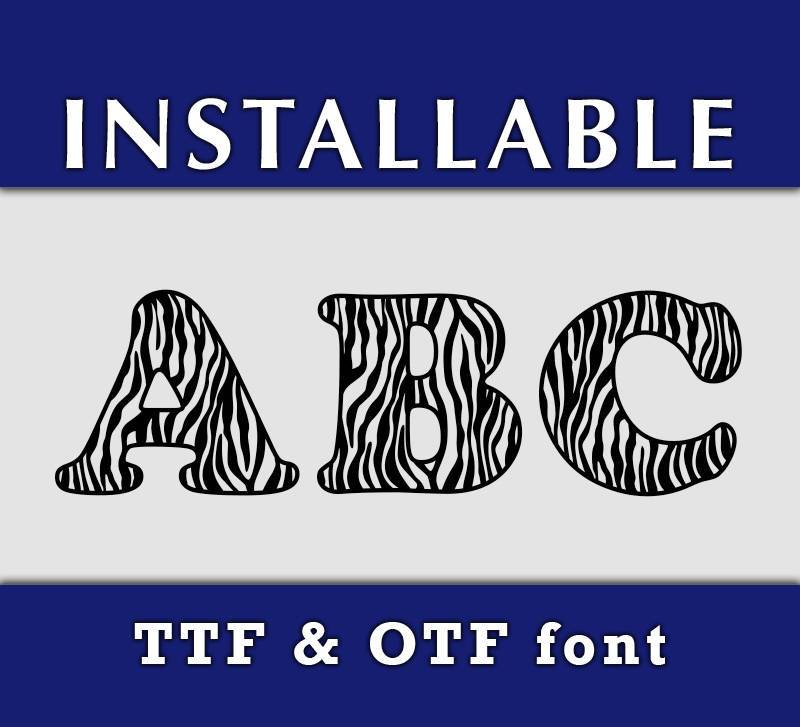 Check out this product 😍 Zebra Print Pattern True Type Monogram font in TTF and OTF format 
#monogram #printables #shirtdesign #cricut #sublimation #svgfiles #lasercutting 
Shop now 👉👉 kyodigitalstudio.com/products/zebra…