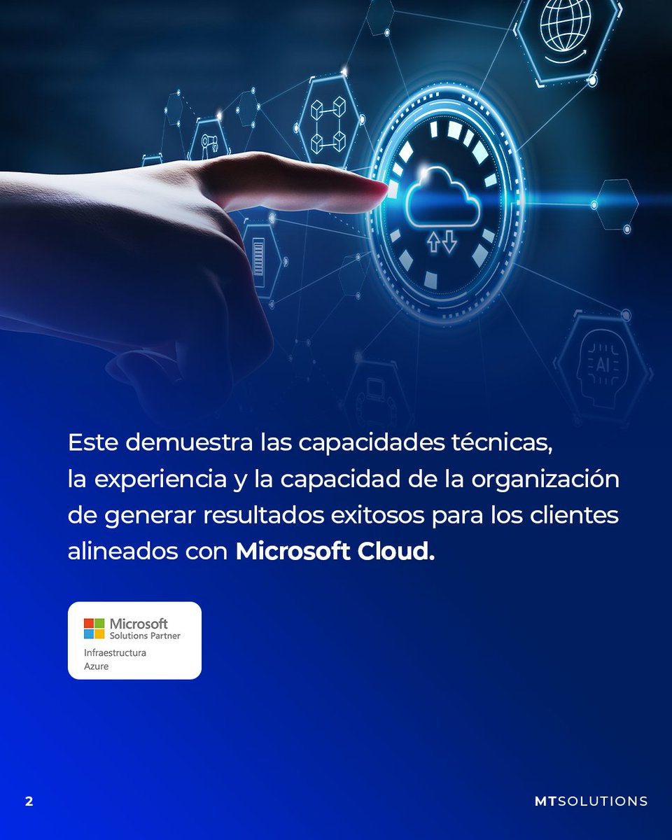 mtsolutionsglob's tweet image. ¡Orgullosos de anunciar que MT Solutions, a nivel regional, se ha convertido en Solution Partner de Infraestructura en Azure! 💼

Esta asociación refleja nuestro compromiso continuo con la excelencia y la innovación en la nube.

#MTSolutions #InnovaciónEmpresarial