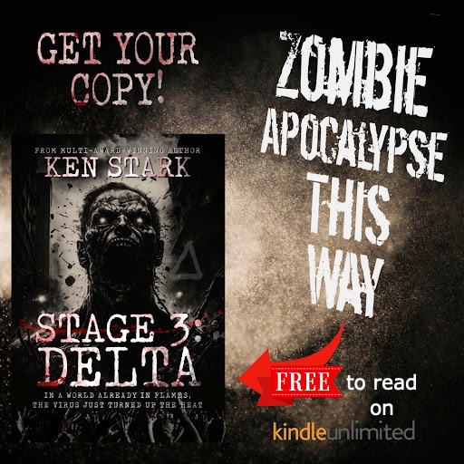 The undead were changing. Evolving. Acting and reacting together in a kind of hive-mind. STAGE 3: DELTA. The latest in the Stage 3 series. mybook.to/stage3delta FREE on Kindle Unlimited #audiobook #apocalypse #horror #WalkingDead #zombie #mustread #NewRelease #zombies