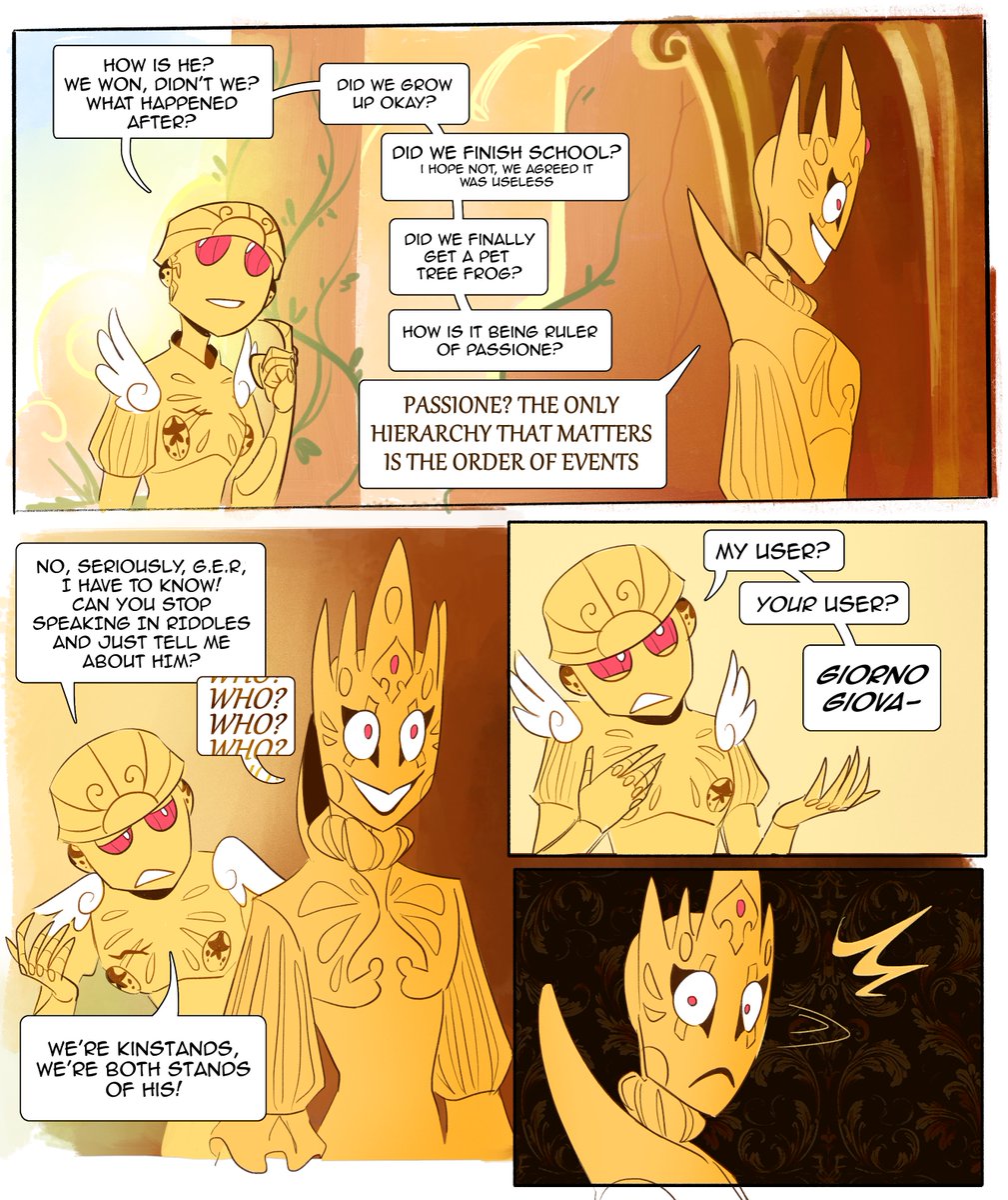 [ Standverse AU ] #standverse comic where Gold visits the Requiem Palace (formerly known as the Golden Wind temple) 1/6