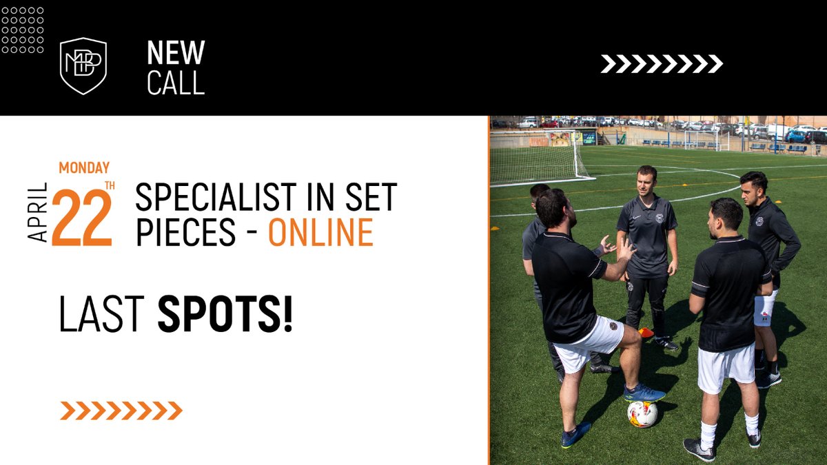 LAST SPOTS❗️A new edition of the Specialist in Set Pieces online course starts on Monday and there are barely any places available 📲 Book yours now!! 🔗 wa.link/31xnqz