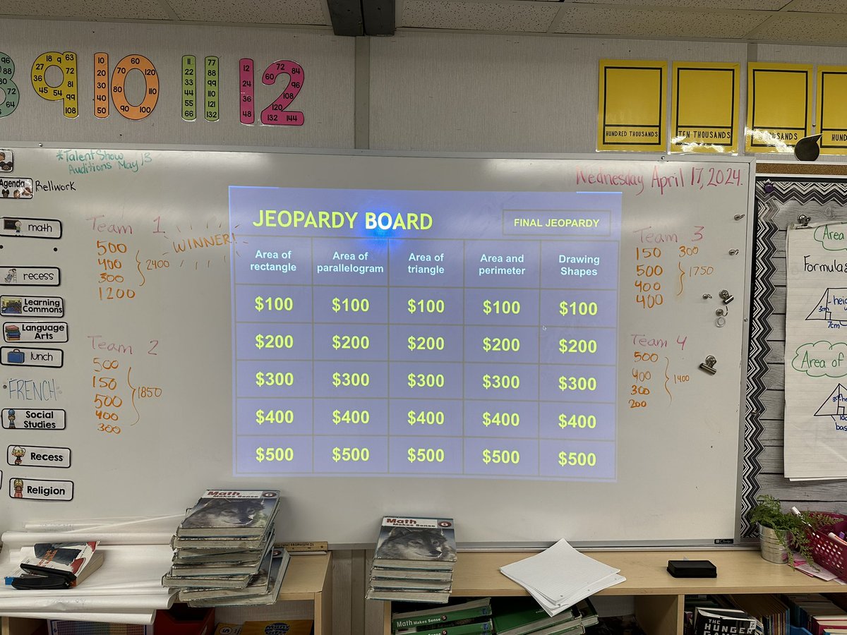 The 5s had lots of fun playing math jeopardy for our unit review!