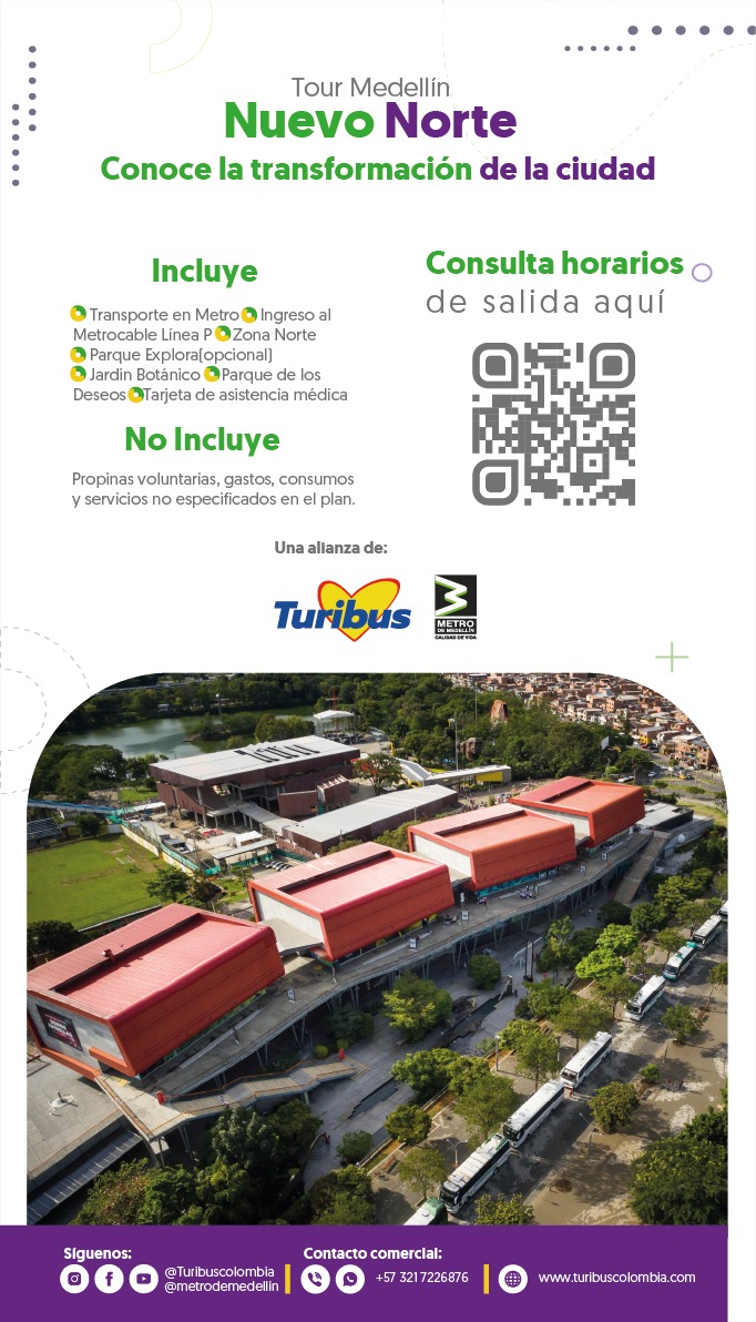 metrodemedellin's tweet photo. ¿Qué plan harás el próximo fin de semana? 🤔 Te invitamos a acercarte a nuestro punto de #MetroGo en alianza con Turibus y descubrir los planes que tenemos para ti. 😎
Aquí 👇 te compartimos uno: ir a conocer la transformación en la zona norte de la ciudad. 🚈 https://t.co/wJA0xx9NsV