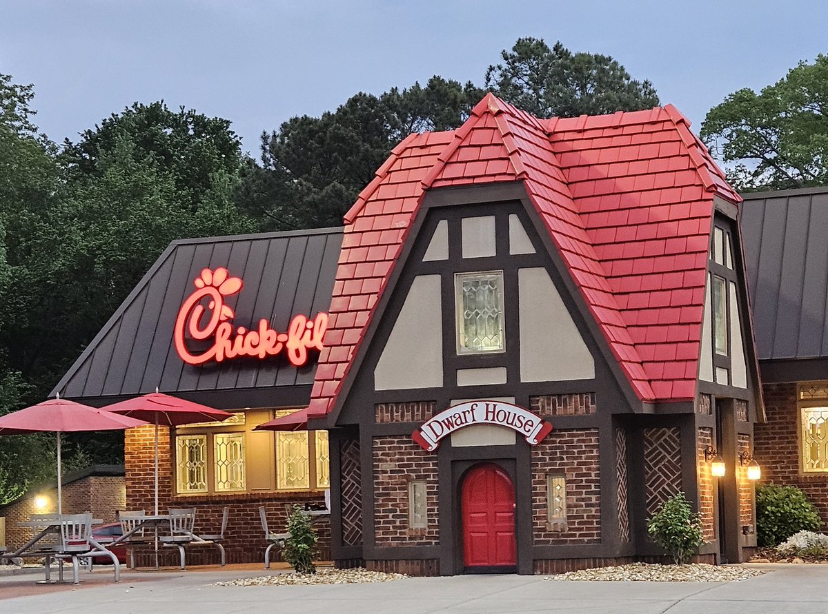 Atlanta Chick-fil-A have a Dwarf House with a little door for the kids.