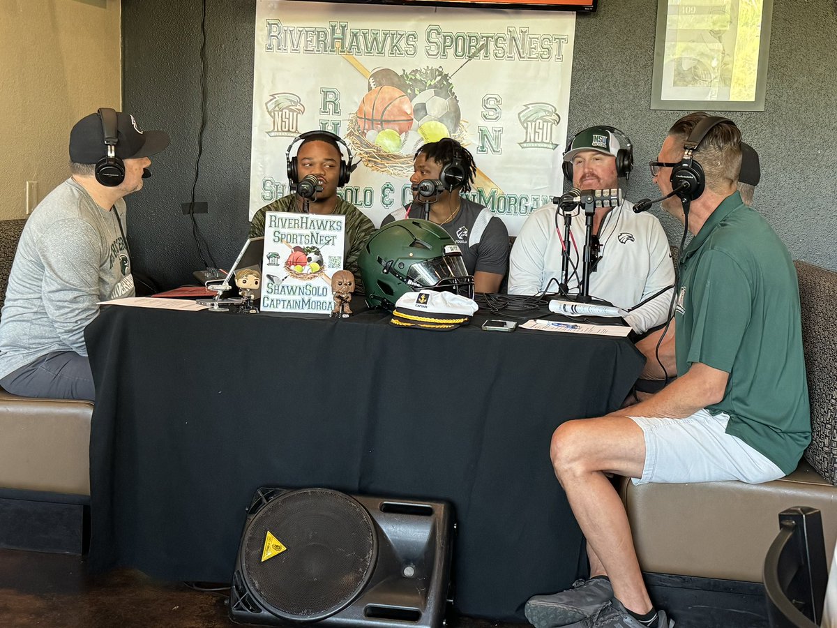 Great being on the Riverhawks SportsNest Podcast with 2 of our student / athletes @LKedrick1 and @_blakem13 .. they did a great job representing @NSU_Football #Come2TheQuah 🦅🔥🦅🔥🦅🔥