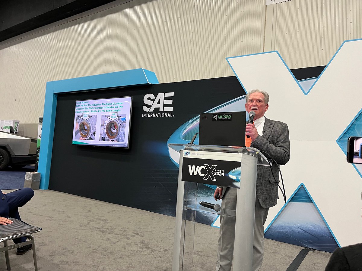 .@teardowntitan from @live_munro talked #cybertruck breakdown and announced AutoDatas partnership at #WCX2024. Check out a full recap of his talk. sae.org/blog/sandy-mun….