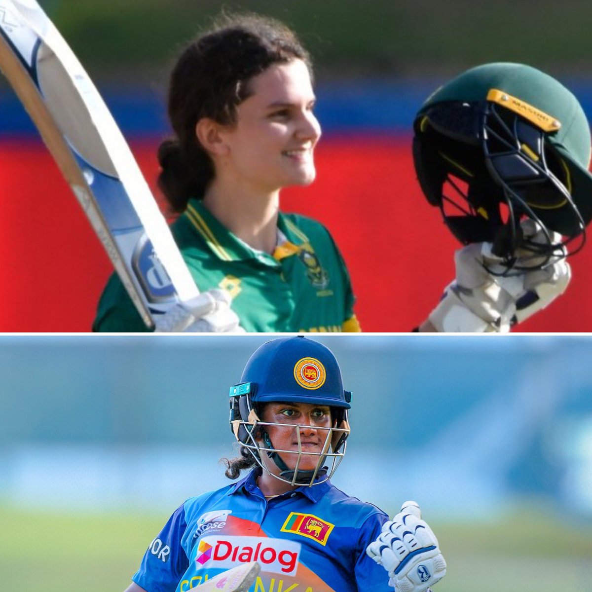 #SAvSL 3rd WODI: 

SA 301/5  - Laura Wolvaardt 184*(147) 

SL 305/4 - Chamari Athapaththu 195*(139) 

SL won by 6 wickets 

1st time in ODI history (men's or women's) -  two players scored 180+ in the same match 🤯

📷: ICC 

#CricketTwitter #WomensCricket