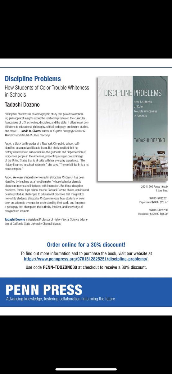 Discount code from @PennPress for my book! It comes out in 3 weeks and is available for preorder now!