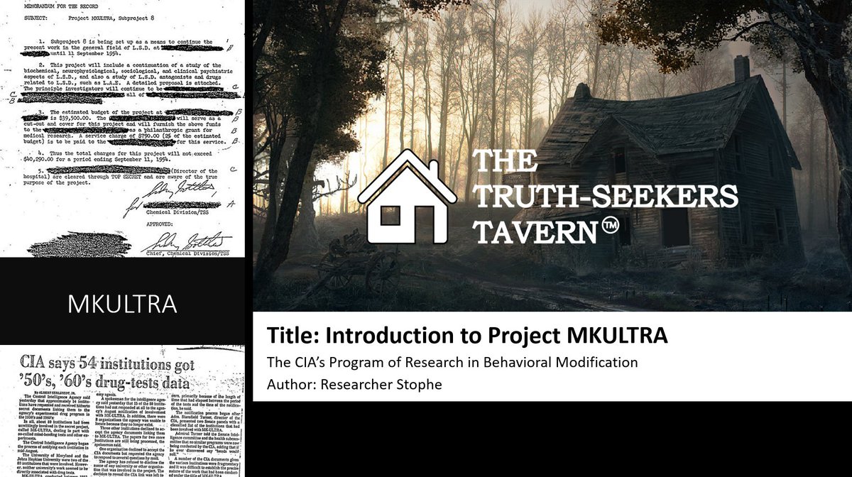 TavernTruth's tweet photo. @RStophe #MKULTRA  X Spaces Mega Thread 

00 - The Truth-Seekers Tavern X (Twitter) Space - Introduction to MK-ULTRA: CIA Black Ops and more!
Recorded: Dec 18, 2023
Hosted by @TavernTruth @RStophe 
https://t.co/bohOLNzBOt https://t.co/HzXJ7BBvyK
