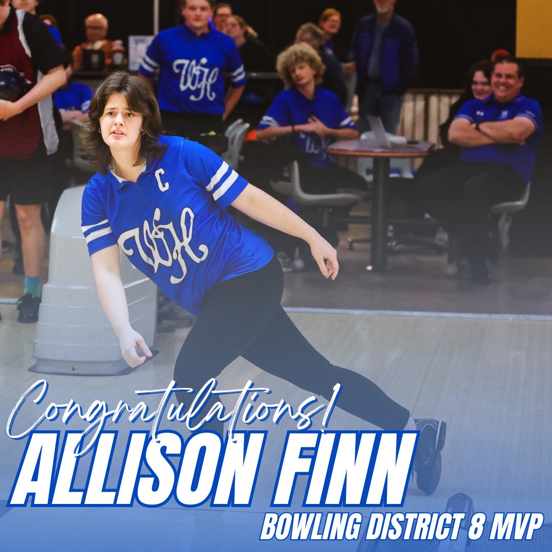 Congratulations to Allison Finn who was awarded as the District Bowling 8 MVP!