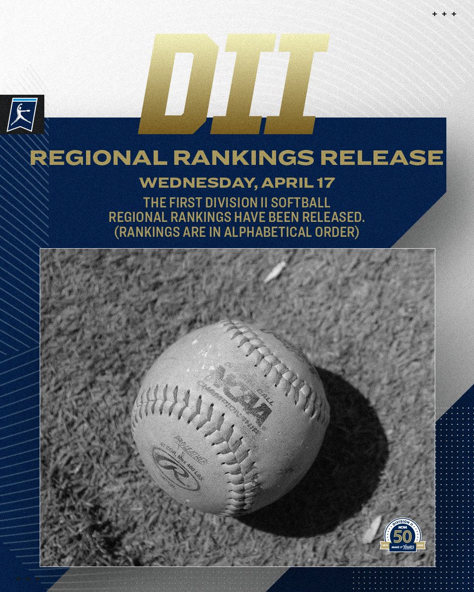 The first #D2SB regional rankings are here!🥎🚨

#MakeItYours | on.ncaa.com/D2SBrr