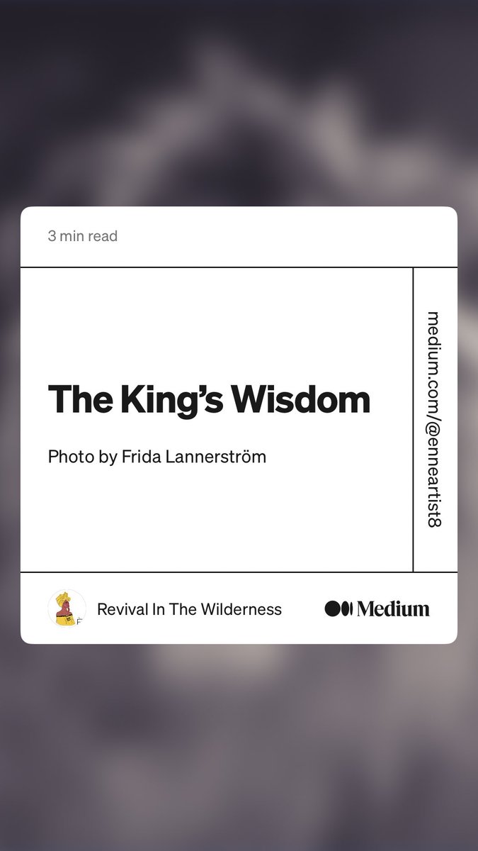 YahDaughter's tweet photo. “The King’s Wisdom” by Revival In The Wilderness
https://t.co/CCdDRws2XE https://t.co/1Gxm6Mw5JU