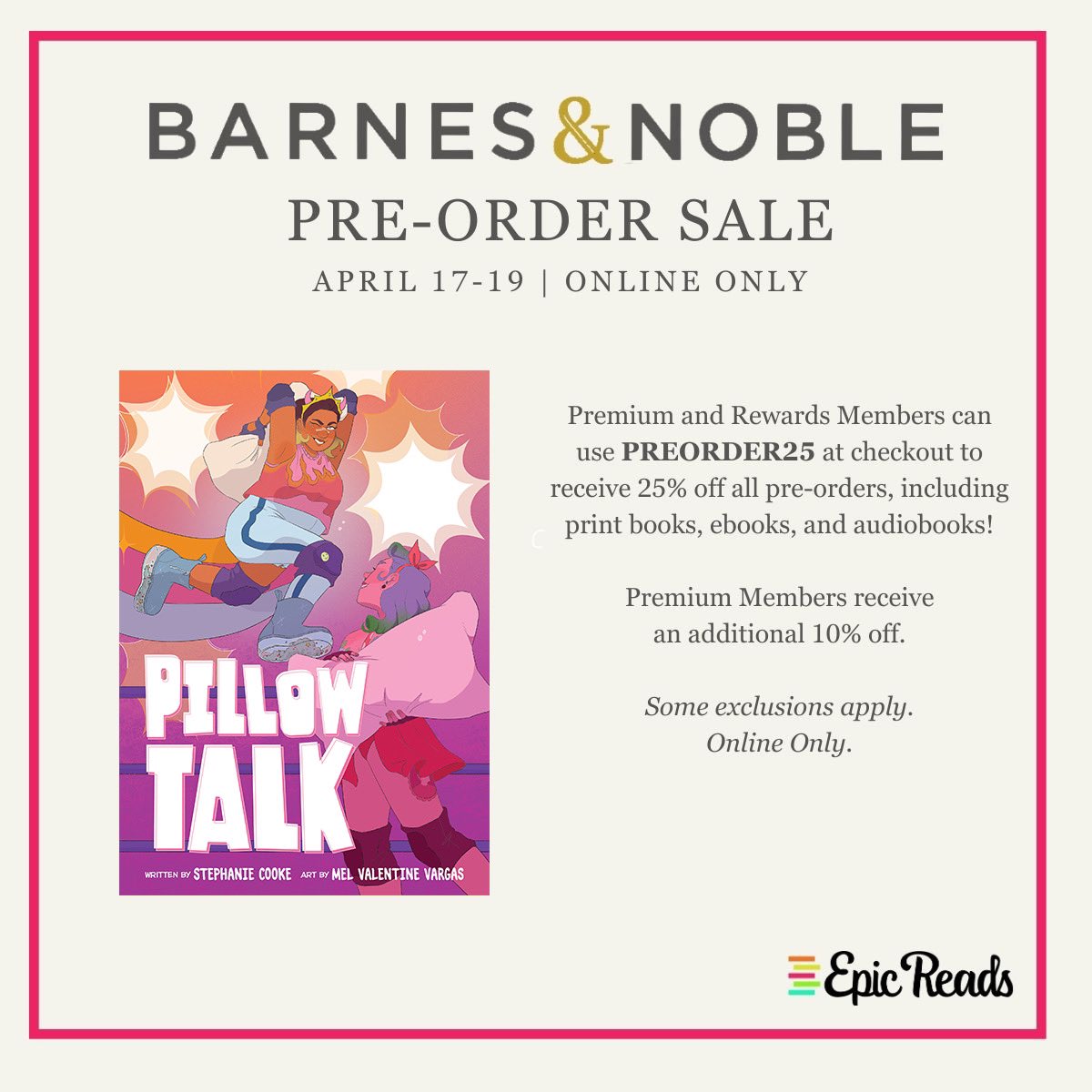 Pillow Talk the Graphic Novel is available for Pre-Order and on SALE if you order NOW through the 19th!! Get your hands on this Kick Ass book! ⭐️