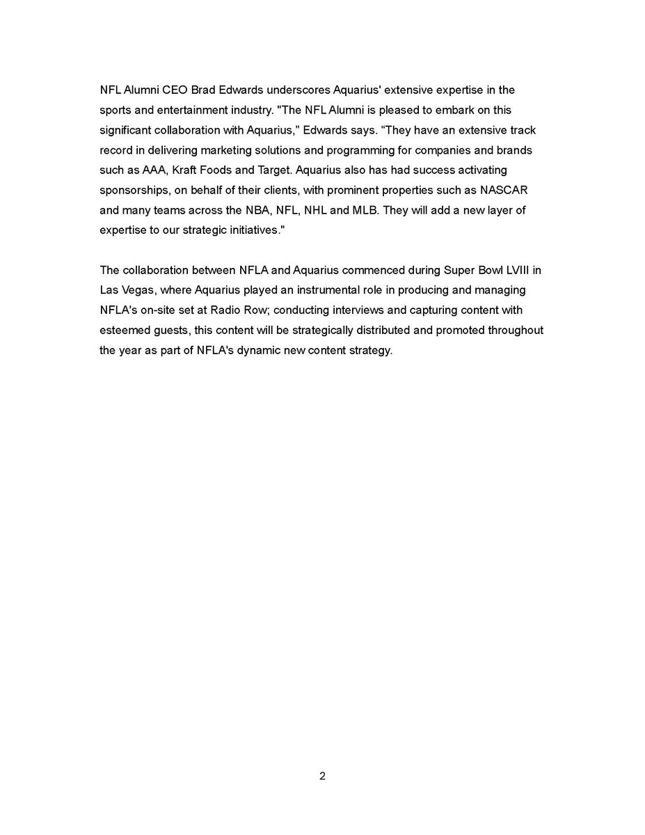 Excited to announce our strategic partnership with the <a href="/NFLAlumni/">NFL Alumni</a> Association as their dedicated marketing agency.