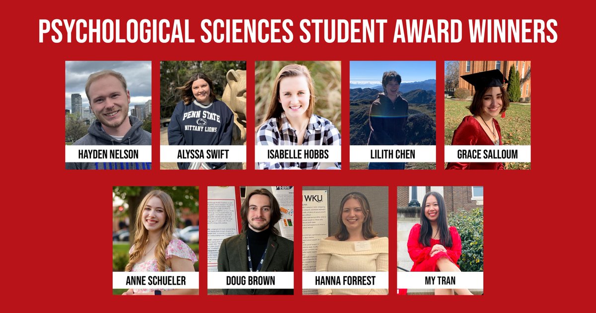 We are excited to be celebrating our Ogden College student award winners! Congratulations to these students from @PsySciencesWKU! To see the full list of award winners, visit wku.edu/ogden/psychsci…