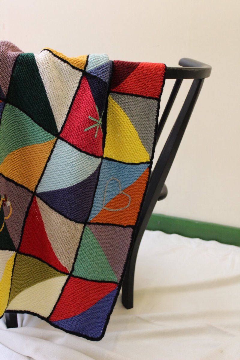 knittedjanie's tweet image. I’ve just completed designing and hand knitting a wool knee blanket for an @InspireNotts Care Squares project #woolhour