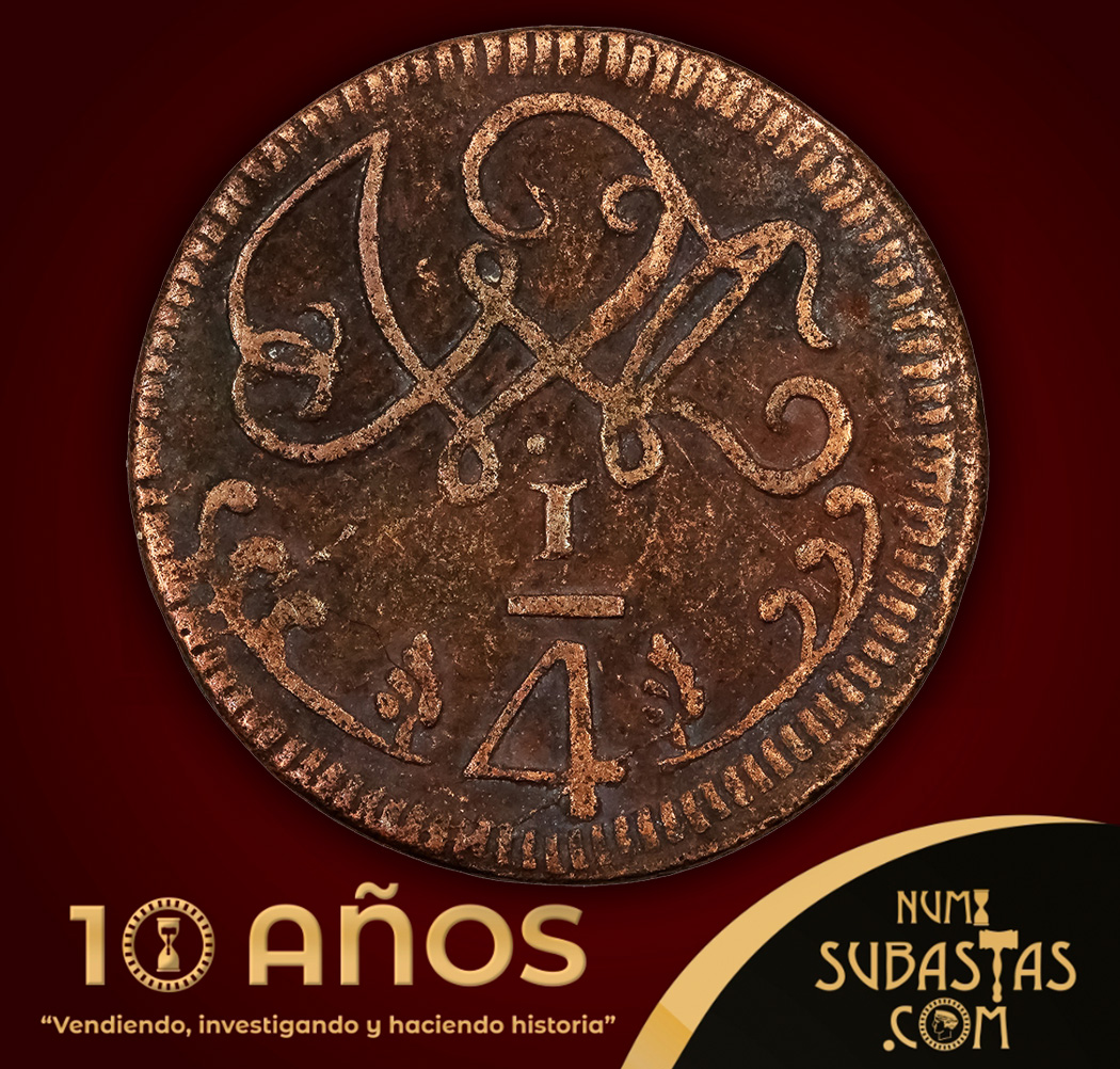 EN SUBASTA:
LOTE# 49-35
ATRACTIVO CUARTILLO REALISTA DE 1817 TIPO FINO O FECHA PEQUEÑA
cutt.ly/Sw5ydiRV
#Numisubastas #SubastaNumismatica #Coins #Coinnerd #Coleccionismo #Moneda #Coin #CoinCollection #CoinCollector #WorldCoins #CoinGeek