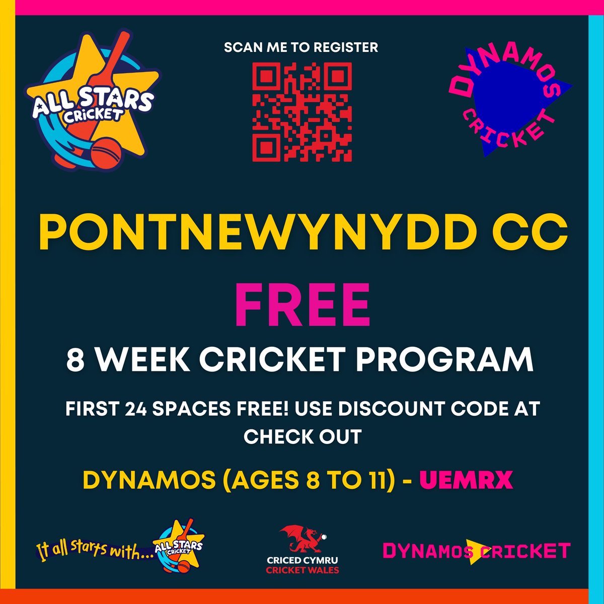 Why not take the opportunity to sign up for an action packed fun filled 8 weeks this summer at Pontnewynydd cricket club 🏏☀️