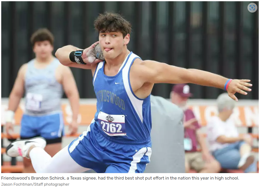 FHS excited for Sr shot putter Brandon Schirck, who is prepping for the regional meet. Brandon owns the third best effort in the nation in this event. The state gold medal is the goal & Brandon will attend UT in the fall. The Horns are getting a great Mustang! #MustangBluePrint