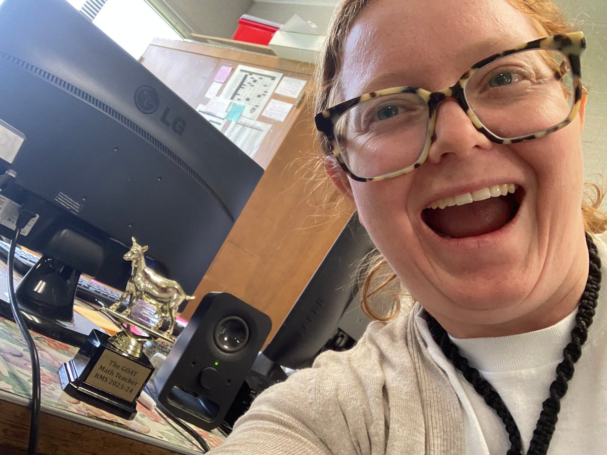 I just got one of the coolest awards ever!🥳 After crunching the numbers based on our school's assessments, out of our 3 awesome #math teachers, I get the... 🧮🐐G.O.A.T math teacher award for 2023-2024 at my middle school! I'm so proud of my students!
