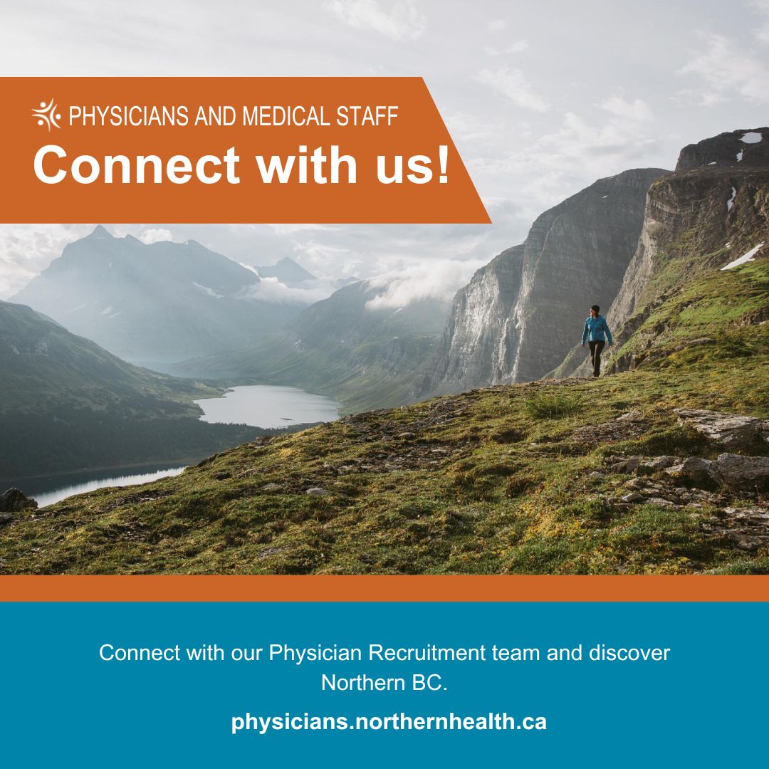 Looking at making the move? ✈ If you’re a physician or medical staff pro interested in moving from within Canada, or internationally, connect with our Physician Recruitment team @ physicians@northernhealth.ca. A NH community is waiting for you! physicians.northernhealth.ca/contact