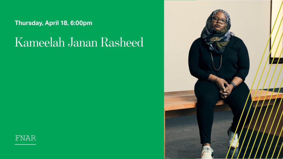 Tomorrow, 6:00pm. Join us for a talk from Fine Arts by Kameelah Janan Rasheed, an artist whose practice is concerned with the poetics-pleasures-politics of Black knowledge production, information technologies, [un]learning, and belief formation. bit.ly/3JqyV5j