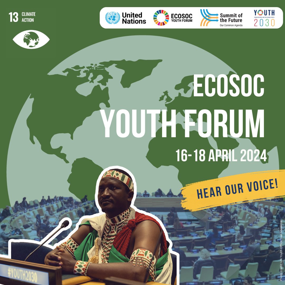 #LiveNow: follow the #SDG13 @UNECOSOC #Youth2030 Forum session on climate finance and intergenerational justice. Youth advocacy to accelerate the green transition serves as a model for us all: webtv.un.org/en/asset/k11/k… Session organized by @UNEP @youngo_unfccc @UNDP @UNMGCY