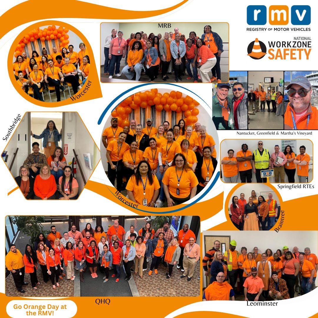 #GoOrangeDay RMV staff wearing orange to show their support for #WorkZoneSafety 🦺👷🚧
#NWZAW2024