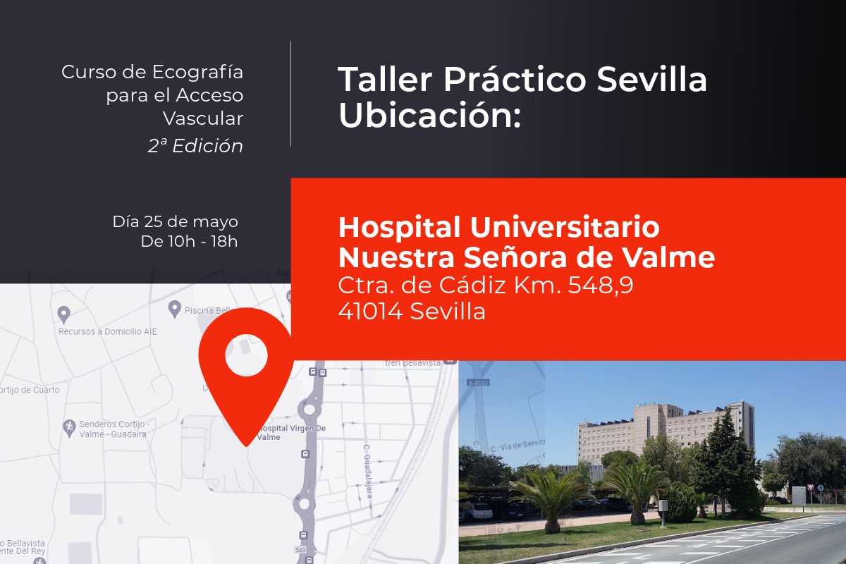 El Hospital Universitario Nuestra Señora de Valme, en Sevilla, será la sede de la sesión presencial del Curso de Ecografía Vascular - 2ª edición. Ubicación: maps.app.goo.gl/3SMtYzeWQszKLb… 🗓️25 de mayo. De 10h a 18h. formacion.seinav.org #Sevilla @SEINAV_