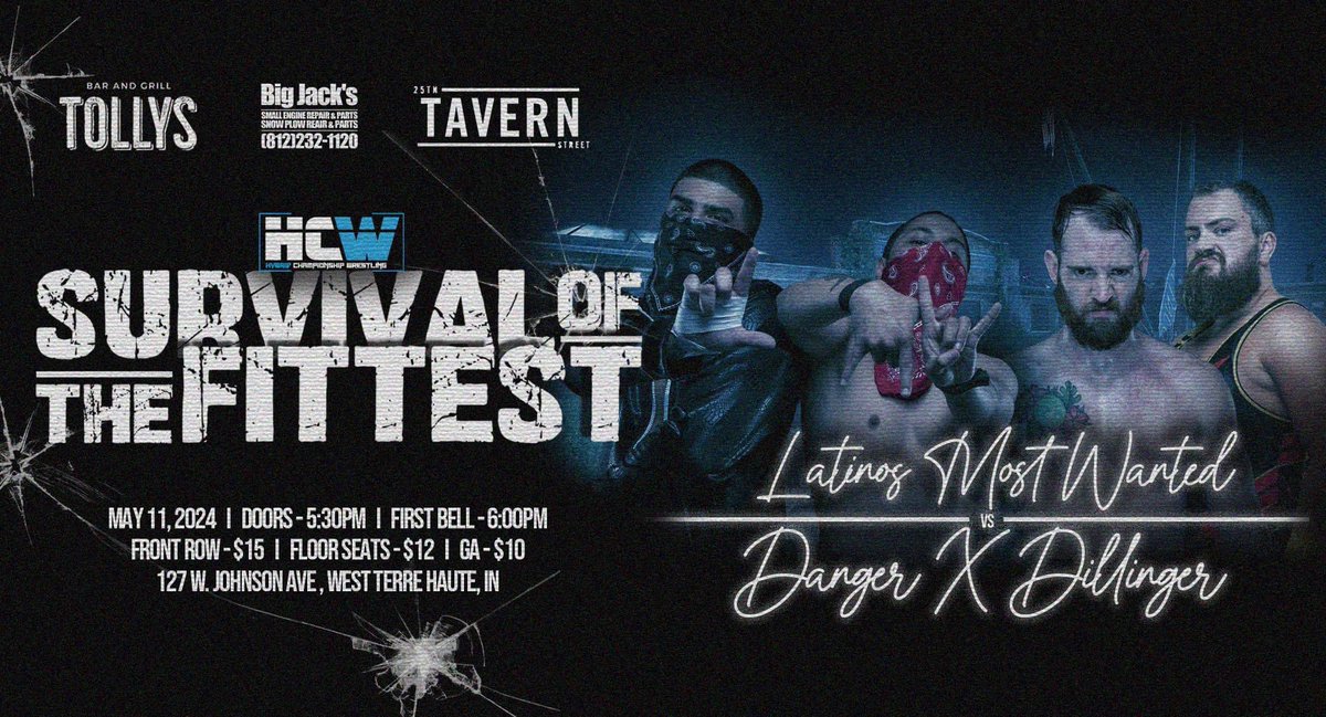 🚨 Announcement 🚨
The tag division in Hybrid Championship Wrestling will solidify itself, with this match truly being HYBRID!

Danger X Dillinger 
VS 
Latinos Most Wanted