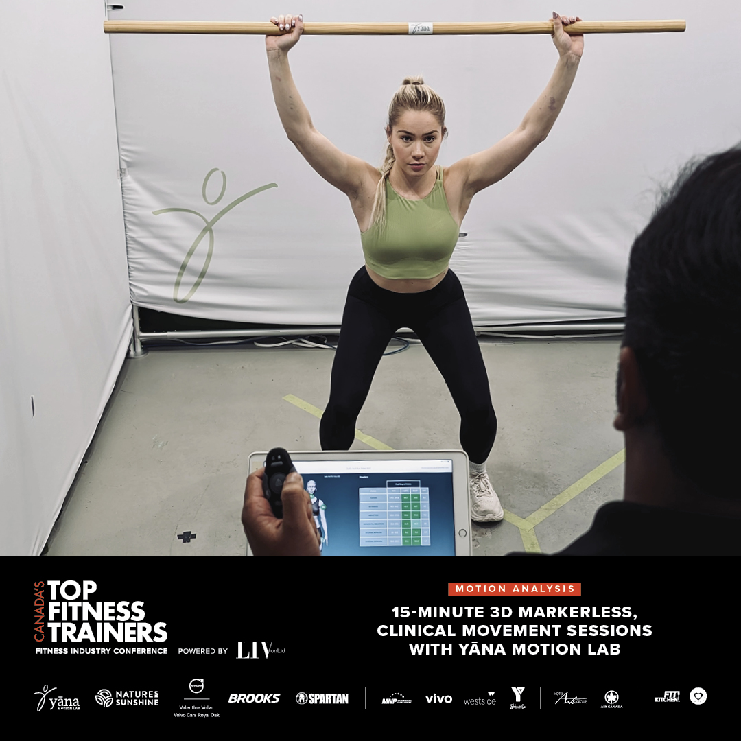 Yana Motion Lab
15-minute 3D Markerless, Clinical Movement Sessions with Yana Motion Lab

To register for the 2024 Canada’s Top Fitness Trainers Fitness Industry Conference, click the link eventbrite.ca/e/2024-canadas…

#hotelartscalgary #savethedate ⁠#impact #impactmagazine #canada