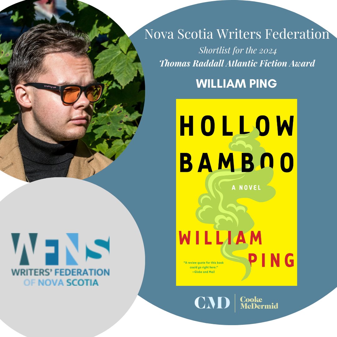 Congratulations to William Ping, whose novel Hollow Bamboo has just been shortlisted for the 2024 Thomas Raddall Atlantic Fiction Award!