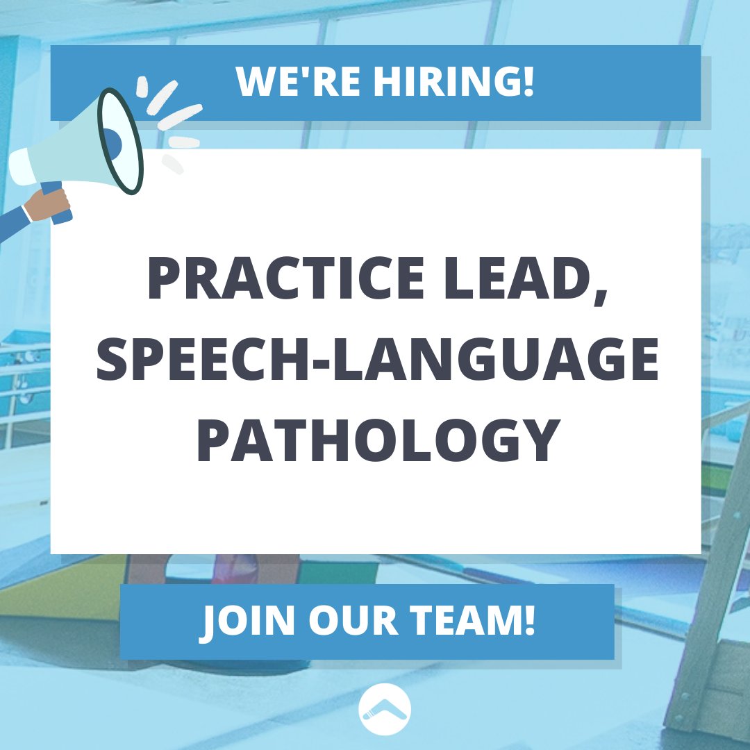 We're #hiring a Practice Lead for #SpeechLanguagePathology (#SLP) to be involved in the development of programs, mentorship of new staff & activities that involve patient care delivery, professional development & quality & risk management. Learn more ➡️ boomeranghealth.com/practice-lead-…