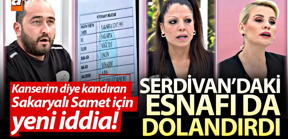 SakaryaMedyabar's tweet photo. 🚨 Kanserim diye kandıran Sakaryalı Samet için yeni iddia: Serdivan’daki esnafı dolandırdı

📌Türkiye, Sakaryalı Samet Yılmaz’ın içinde bulunduğu ve Esra Erol’da gündeme gelen dolandırıcılık hikayesini konuşuyor. 

📌Daha önce Sakarya Eğitim ve Araştırma Hastanesi’ne verdiği evraklar sahte çıkan Yılmaz’ın Serdivan’daki esnafı da dolandırdığı iddia edildi. 

İşte ayrıntılar
https://t.co/dD0Is7ib0R