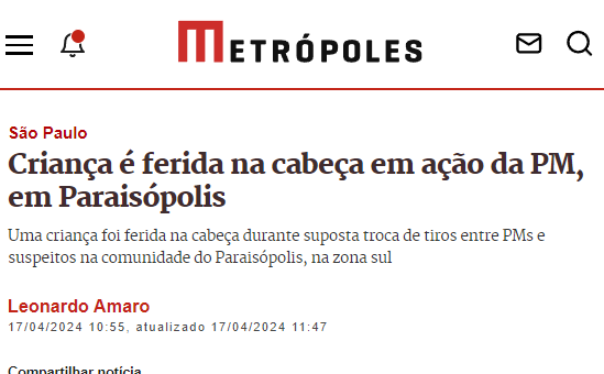 "Pode ir na ONU, pode ir na Liga da Justiça, no raio que o parta, que eu não tô nem aí" (Tarcísio de Freitas em 08 de Março de 2024 sobre operações da PM paulista)